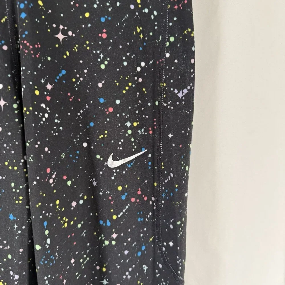 Nike Pro Leggings Youth Girls XL Black Speckled Pull On Dri Fit 28
